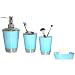 ALLPER Juego de Accesorios de Baño, Juego de Baño Azul clarito, Organizador de Baño, Incluye Jabonera, Dispensadora, Tumbillo, Porta Cepillo de Dientes.