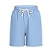 Kids Lightweight Linen Summer Shorts Loose Elastic Waist Casual Beach Shorts with Liner & Pockets for 4-15 Years