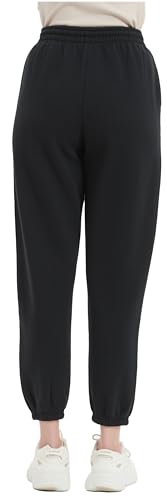 Image of Tronjori Womens High Waisted Pull on Baggy Fleece Lined Sweatpants Fall Winter Athletic Joggers Lounge Trousers Cinch Bottom