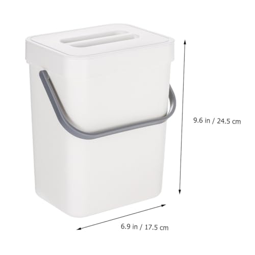 Papelera de pared con tapa y gancho colgante blanca miniatura 2