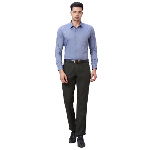 Image of Raymond Men's Pure Cotton Structure Pattern Slim Fit Semi Cutaway Collar Full Sleeve Formal Shirt