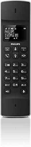 PHILIPS Téléphone sans Fil Linea M4501B/01 Simple - Écran de 1'6 Pouces - Répertoire Téléphonique - Reconnaissance des Numéros - Large Gamme - Noir