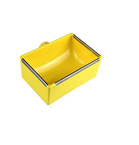 Small Pet Feeder Food Water Bowl Cage Hanging Dish for Birds Parakeet,Dwarf Syrian Hamsters,Hadgehog,Gerbils,Rats,Mice,Gerbils,Mini Small Animals (Yellow)