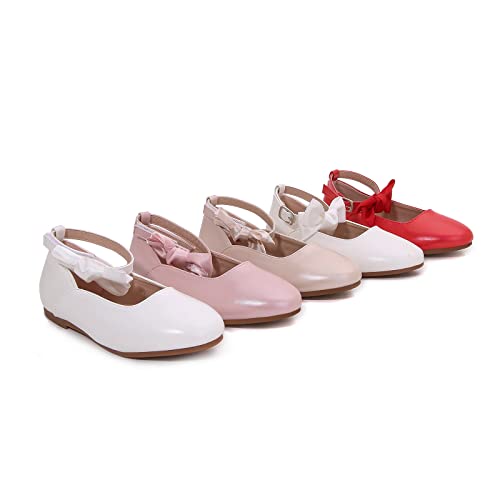 Girls/Toddlers Toddler Ballet Flats Mesh Bow Scallop Ankle Strap Dress Dress Dress Flats Cute Flower Girl Shoes4