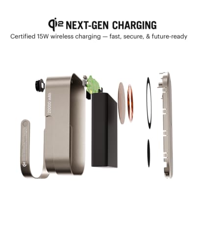 Image of DailyObjects Loop Qi2 Certified Mag-Safe Compatible Aluminium Wireless Power Bank|20000 Mah|Fast Charging| Compatible with Samsung /OnePlus /iPhone 12 /13 /14 /15 /16 /Pro Max | Sleek & Light - Titanium