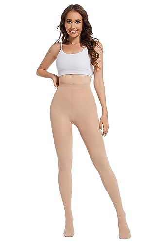 Image of HeyUU Women's 80D Ultra Soft Opaque Tights, High Waist Solid Color Footed Pantyhose with 29 Colors