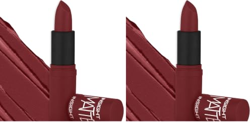 Image of INSIGHT Matte Lipstick | Soft Matte Finish | Highly Pigmented Formula | Ultra Creamy | Intense Color Payoff | Fade-Proof Lipstick | Coffee Lite-4.2g (Pack of 2)