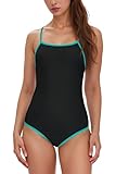 westag Period Swimwear for Teens One Piece Menstrual Swimsuit Athletic Backless Leakproof Bathing Suit for Girls Women,L
