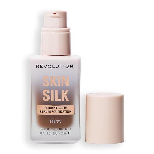 Image of Revolution Skin Silk Radiant Satin Serum Foundation, F16NW Dark Skin Tones