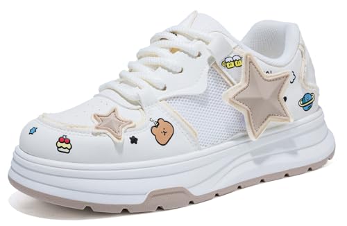 Star Shoes Cute Sneakers Walking Sneakers for Women Lightweight Walking Shoes 2025 New Y2K Aesthetic Cute Big Toe Anti-Slip Comfort