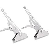 FLKQC 10' Locking Sheet Metal Clamp, 2 Pack Heavy Duty Welding Locking Pliers, Adjustable Opening Flat Jaw Metal Grip Tool, Nickel Plated