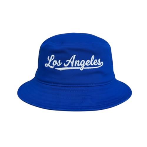 Los Angeles Bucket Hat, Embroidered, Unisex, Perfect for Summer, Camping, Fishing, Tailgaiting, Baseball, Gift, L/XL, Royal