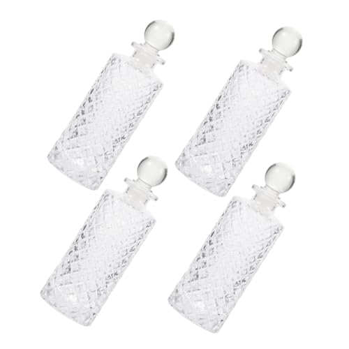 ROMISBABA 4個 透明ガラスアロマディフューザーボトル 空瓶 香水拡散用 多機能リードディフューザー 室内装飾に 寝室 リビング オフィス用