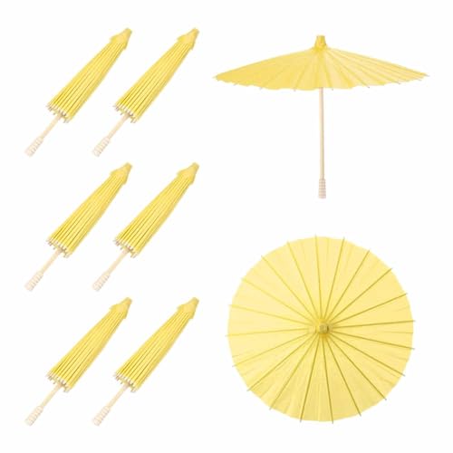Parapluies en papier huilé jaune à peindre pour cadeaux d'invités