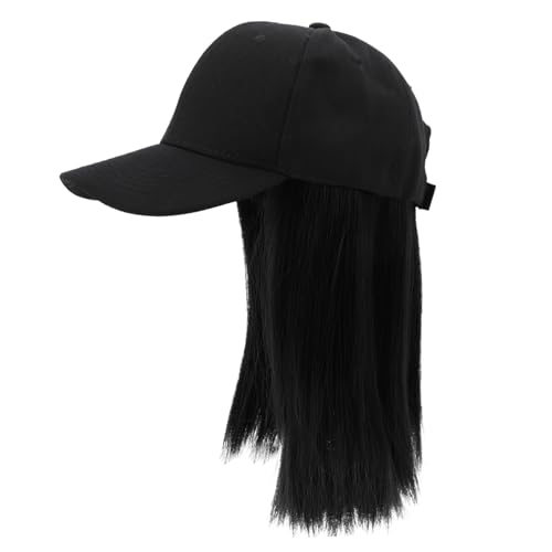 WOFASHPURET Women Integrated Wig Hat with Straight Hair Fashionable Fake Hair Hat for Easy Styling Natural Look Costume Accessory for Every Occasion