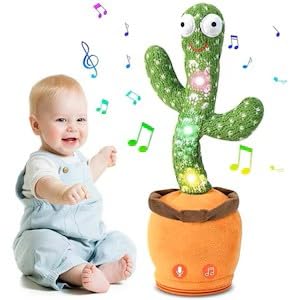 KALVYA Enterprises Dancing Cactus Toy with LED Lights, Musical Plush, 32cm, Battery Operated, 2 Modes