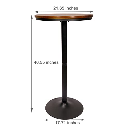VILAVITA-Detachable-Bar-Table-Wood-Round-Pub-Table-Wood-Top-with-Metal-Leg-and-Base-2165-Inch-Top-and-4055-Inch-Height-Retro-Finish