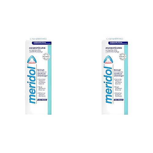 meridol Mundspülung 400ml - antibakterieller Effekt für gesunde Zähne & Zahnfleisch, ohne Alkohol (Packung mit 2)