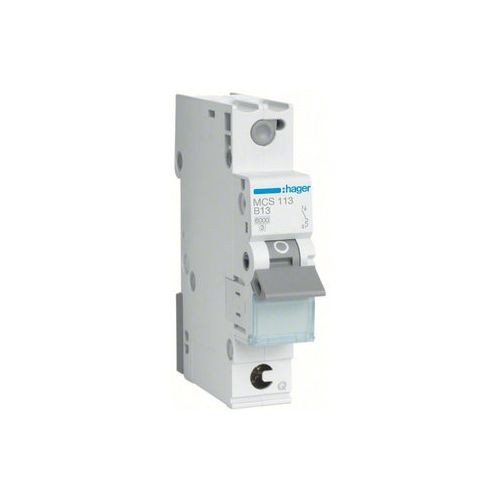Hager Mcs113 C-Type 1P 1 Module (S) Circuit Breaker Circuit Breakers (50/60 Hz -25 60 C -25 80 C)
