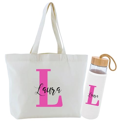 Weprintfy. | Pack Bolso y Botella de Cristal Personalizados con I...