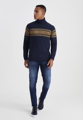 Norwegian Pattern Turtleneck Sweater for Men - Ecru by Leif Nelson2