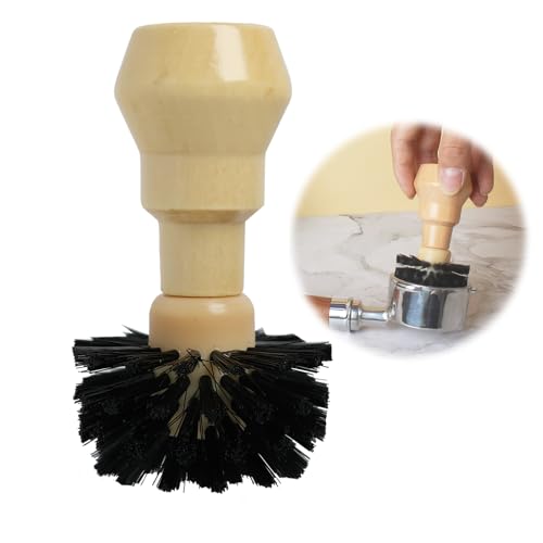 Spazzola portafiltro per macchine da caffè 58 mm, adatta per macchine da caffè espresso, spazzola per macchina da caffè in polvere, manico in acciaio inox, pratica per barista