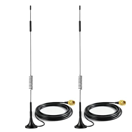 Bingfu Antenne 4G LTE Intérieur Mimo SMA Mâle 7dBi Base Magnétique pour Orange,SFR,Bouygues Telecom,Free Mobile 4G LTE Routeur Passerelle Modem Point d'accès,2Paquets