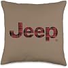 Jeep Plaid Logo Throw Pillow