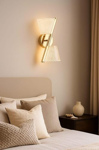 Image of FILLISKA Luxurious Acrylic Crystal Wall Lamp with Adjustable Colour Changing Function, Elegant Finish (Acrylic FrenchGold-371)(1 Year Warranty)