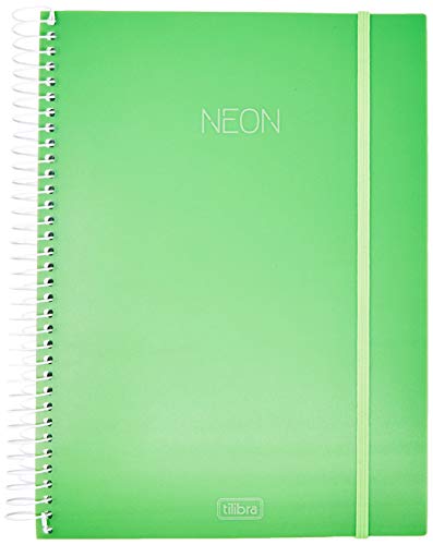 Caderno Espiral Capa Plástica Neon, Tilibra, Verde, 200 folhas, Universitário (20x27 cm), 1 unidade