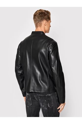 Armani Exchange Men's Fitted Full Zip Eco Leather Jacket4