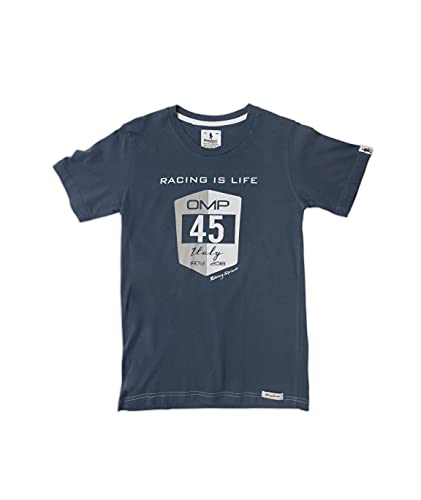 Camiseta gris OMP para aficionados al motor en circuitos y paddock