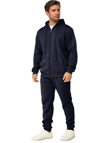 Mens Sweatsuits 2 Piece Casual Full Zip Tracksuits Zip Up Hoodie and Sweatpants Set Athletic Sweat Suits4