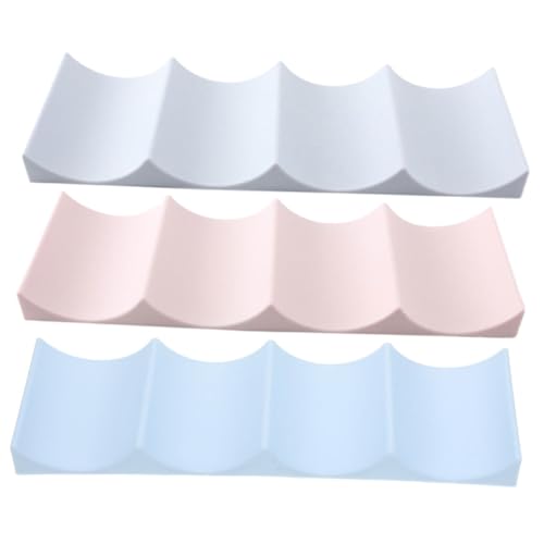 ROMISBABA 3 piezas Soporte para Botellas de Vino de Organizador Moderno y Compacto para Encimera y Frigorífico Soporte de Almacenamiento Resistente Colores Blanco Azul y Rosa Pastel