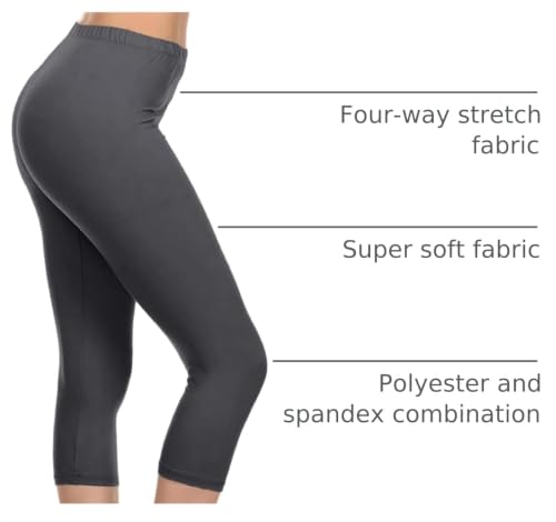 Image of Leggings Depot Women's High Waist Leggings Soft 1 inch Waistband Solid Pants - Regular, Plus, 1X3X, 3X5X