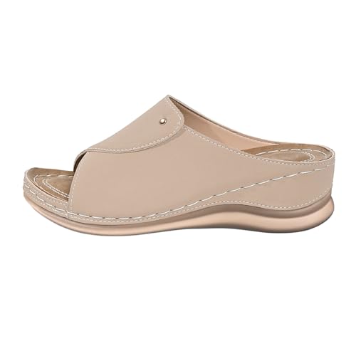 2026 Sandalias Ortopédicas Mujer Verano Sandalias Ergonómicas Pantuflas Abiertas Antideslizantes Pantuflas Cómodas Pantuflas Ligeras y Cómodas Zapatos de Verano Zapatos Mujer Pantuflas, caqui, 39 EU