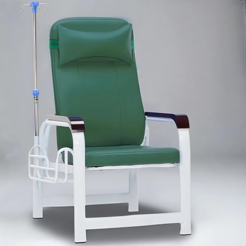 Silla de cuero con marco de acero, ajustable totalmente reclinable para extracción de sangre, incluye cesta de almacenamiento lateral, ideal para recepción, salas de espera, pacientes ambulatorios y
