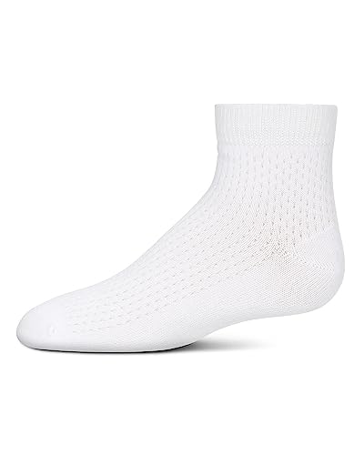 MeMoi Girls' Pointelle Dot Anklet Socks