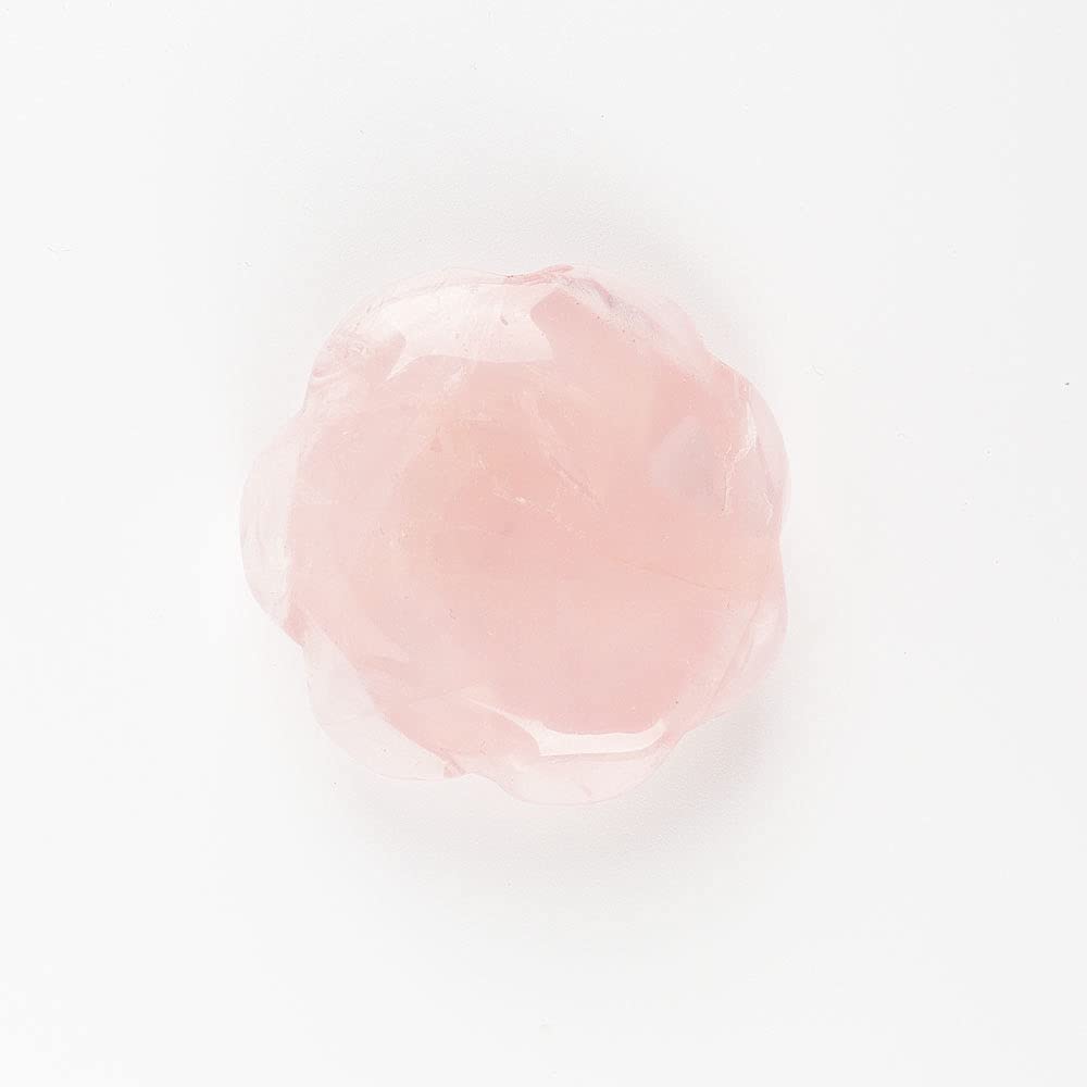 natural stone pendant Collar con colgante de flor rosa for mujer, piedra de cuarzo de cristal rosa tallada a mano de 2,17 pulgadas