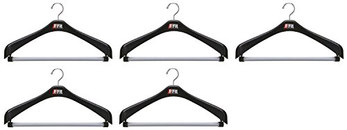 スラックス回転バー付きハンガー幅47cm 回転フック「F-Fit」ジャケット回転式47ブラック日本製 5本
