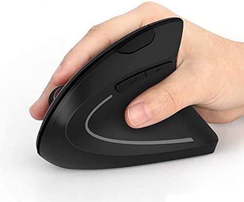 Acedada Ergonomic Mouse, Vertical Wireless Mouse, Rechargeable Optical Ergo Mice, 800 / 1200 /1600 DPI, 5 Buttons for Laptop, Desktop, PC, MacBook - Black