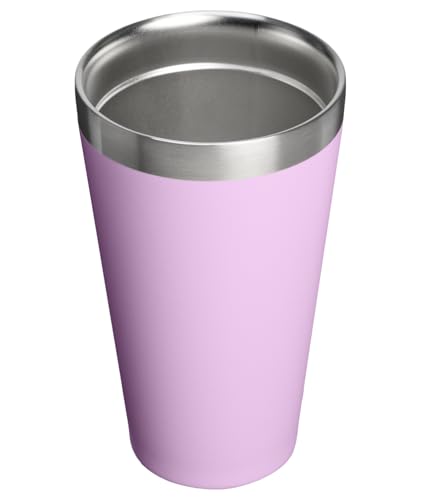 STANLEY Adventure Stacking Beer Pint Glass 16oz | Stackable Drinking Cup for Cold Beverages | Dishwasher Safe | Insulated Stainless Steel Tumbler | BPA-Free | Soft Orchid