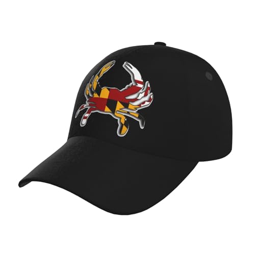 Maryland Flag Crab Baseball Hats for Men and Women - Classic Adjustable Hats