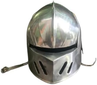 Medieval Knight Helmet Handcrafted Steel Armour Helmet with Visor Crusader Style for cosplay,Halloween or Display