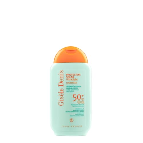 GISÈLE DENIS - Protector Solar Ultralight, 200 ml, Protección FPS50+, Crema Solar, Cuidado de Piel, Absorción Inmediata y Acabado Seco, Hidrata la Piel, Resistente al Agua, para Uso Diario