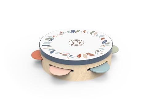 Speedy Monkey Tamburello, 17,7 X 17,7 X 4,5 Cm, Giocattolo In Legno Per Bambini, Dettagli Curati, Ottima Idea Regalo, Multicolore, Sp5003