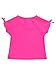 RuffleButts Girls UPF50+ Sun Protected Athletic Active Raglan Bow Shirt - Neon Magenta, 4T