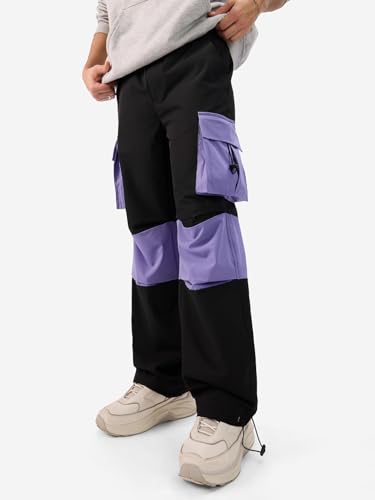Image of The Souled Store Parachute Pants: Pale Iris Men and Boys Elasticated Toggles Leg Closure Cotton Baggy Fit Parachute Pants