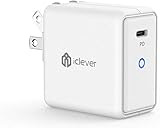 USB C Fast Charger PD 61W iClever Power Adapter Compatible with MacBook Pro Charger with PD 3.0 GaN Tech LED Foldable Plug for MacBook MacBook Pro iPad iPad Pro iPhone -White