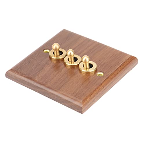 Interruptor de palanca de latón y madera de lujo retro para casas exclusivas 2